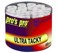 Generisch Pro's Pro Ultra Tacky Overgrip 0.70 mm for Tennis, Badminton, Padel, Squash (White) Pack of 60