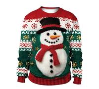 Generisch Pullover Men's Sweatshirt Men's Jumper Work Jumper Knitted Jumper Christmas Men's Fashion Leisure Simple Winter Leisure Thread Neck Raglan Sleeves Pullover Long Sleeve Top, Green, L