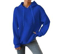 Generisch Pullover Women's Oversize Sweatshirt Women's Spring Knitted Hoodie Single Knit Winter Jumper Warm Jumper with Hood Winter Jumper Cable Knit Hoodie Long Sleeve Drawstring Knitted Jumper