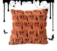 Generisch Pumpkin Cushion Covers, 46 x 46 cm, Autumn Season Plush Cushion Cover, Cushion Covers for Office, Car, Children's Room, Living Room