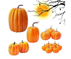 Generisch Pumpkin Decorations, 14-Piece Foam Fall Pumpkin Decor, 12.6 Inch Heavy Duty Rustic Table Centerpieces for Thanksgiving, Farmhouse Porch, Outdoor or Indoor Displays