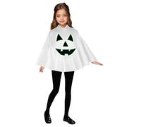 Generisch Pumpkin Ghost Costume Glow in The Dark Halloween Cape Ghost Fashion Hooded Poncho, Unisex Children's Pumpkin Costume Funny Halloween Costumes Pumpkin Costume Pumpkin Dress