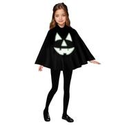 Generisch Pumpkin Ghost Costume Glow in The Dark Halloween Cape Ghost Fashion Hooded Poncho, Unisex Children's Pumpkin Costume Funny Halloween Costumes Pumpkin Costume Pumpkin Dress