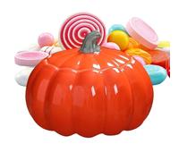 Generisch Pumpkin Glass, Ceramic Halloween Home Decoration Storage Container, Pumpkin Candy Glass with Lid, for Biscuits, Snacks, Spices, Tea, Coffee Beans, Thanksgiving, Autumn, Party, Kitchen