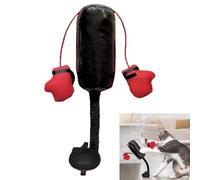 Generisch Punch Bag Cat Toy Interactive Toy for Cats, Multifunctional Cats Punch Bag Toy Box Sack Game for Home, Apartment, Work, 14 x 29 cm, Black Red
