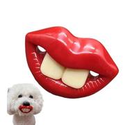 Generisch Puppy Cushion Steps for Small Dogs - Funny Red Lips Dog Toy for with Silicone | Soft Teething Toy Puppies | Care and Calming for Pets