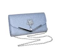 Generisch Purses, Wedding Handbag, 9.45 x 5.12 x 1.97 Inches Lightweight Stylish Design Chain Strap Included, Compact Magnetic Closure for Weddings, Parties, Date Nights and Girlfriend, silver, Siehe
