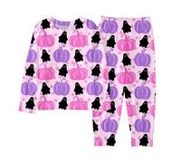 Generisch Pyjamas Long Unicorn Halloween Two Piece Cotton Sleeve Sleepwear T-Shirt and Trousers Two Piece Size Pyjamas Unicorn Pyjamas Cotton Long Sleeve Winter Pyjamas, Pajamas C8-light Purple, 9-10