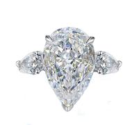 Generisch Quail Rings White Gold Pear Cut Moissanite Wedding Ring 1 Moissanite Engagement Ring Christmas Gift For Women Wife Rings Love, Einheitsgröße, Metal, No Gemstone