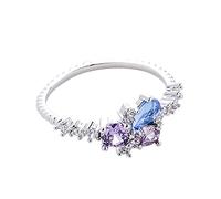 Generisch Quartet The Rings Stone Flower Ring Pink Stackable Flowers Stone Red Rings Open Elegant Ring The Rings Radio Play, Einheitsgröße, Metal