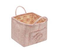 Generisch Quilted Car Basket, Boho Floral Foldable Carry Bag, Gift Basket with Handles, for Home, Bedroom, Office, Shopping, Travel, Car, Picnic, Field, Nappies, Clothes, Make-Up Book, pink, Siehe