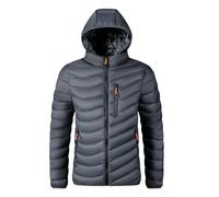 Generisch Quilted Jacket Men's Winter Down Jacket Removable Hood Winter Jacket Lightweight Hooded Jacket Thin Down Jackets Large Size Transition Jacket with Hood Hiking Jacket Warm Windproof, gray