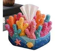 Generisch Quilted Sea Animal Tissue Box Kit, DIY with Instructions | Beginner Craft Activity, for Adults, Women, Home Office, Desk, Coffee Table