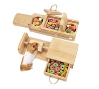 Generisch Rabbit Activity Toy, Wooden Food Toy for Animals, Puzzle - Interactive Game for Small Animals | For Guinea Pigs, Chinchilla, Dwarf Rabbit, Hamster, Hedgehog, Mouse