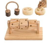 Generisch Rabbit Chew Toy - Wooden Activity Toy, Hamster Foraging Set | Rodent Toy for Gerbil Mice Hedgehog Chinchilla Indoor Cage Stable Living Room Dental Care