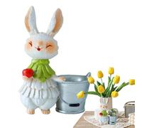 Generisch Rabbit Figures - Flower Children Resin Rabbit Garden Decor | Cute Lawn Ornaments Easter Decorations | 4.92 x 3.54 x 2.16 Inches | Resin Art Decorative Vase for Flowers, Home Decoration