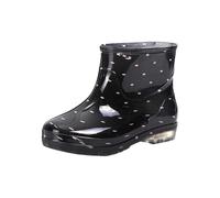 Generisch Rain Boots for Women, Wide Calf, Women's Short Wellington Boots, Platform Non-Slip Boots, Water Shoes, Rubber Boots, Wedge Heel Work Boots, Rain Boots, a, 4 UK