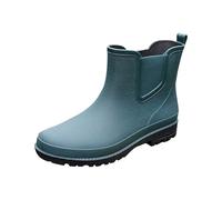 Generisch Rain Boots Men's Wide Wellington Boots Men's Half Height Outdoor Shoes Rubber Chelsea Boots Waterproof Boots Gardening Wellington Boots for Gardening Non-Slip Sole Rain Shoes, Green, 7 UK