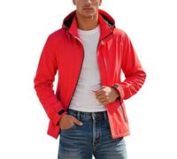 Generisch Rain Jacket Men's Outdoor Ventures Functional Jacket Oversized Hooded Jacket Plain Zip Up Sports Jacket with Pockets Hiking Jacket Windproof Waterproof Softshell Jacket Leisure Hiking Jacket