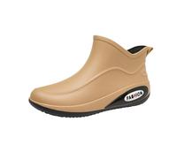 Generisch Rain shoes for men, short, men's rain boots, water rubber shoes, plain non-slip platform, casual outdoor work, non-slip overshoes, rain boots, khaki, 8.5 UK