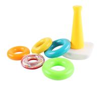 Generisch Rainbow Stacking Rings - ABS 18 x 12.5 x 12.5 cm | Baby's First Building Blocks | Learning and Building Game for and Girls from 6 Months Travel, in the Classroom, in the Car and Home