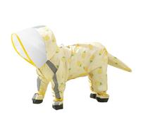 Generisch Raincoat for Small Dogs with D-Ring Covering Dog Rain Jacket Rain Poncho with Reflective Strips Including Rain Boots for Wet Weather (Light Yellow, XL)