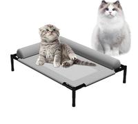 Generisch Raised Dog Bed - Breathable Dog Bed with Cooling Function | Pet Sofa for Puppies, Seniors, Cats and Rabbits, Ideal for Summer Heat, Garden, Balcony & Bedroom