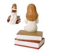 Generisch Reading Angel Figurine Decor, Inspirational Book Lover Accent, Compact Shelf Display Size, Hand Cast Resin Literary Sculpture, Spiritual Home Ornament, Study Bedroom Library Desk Styling