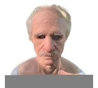 Generisch Realistic Elderly - Face Human - Fancy Dress Accessories with White Hair and Beard for Family Celebration Carnival Celebration Party Stage Performance