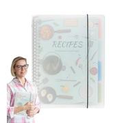 Generisch Recipe Notebook Blank, A4 Blank Recipe Book, Cooking Journal, Loose Folder Custom Recipes, 160 Pages, PP Cover Light Blue, , for Chefs, Home Cooks,