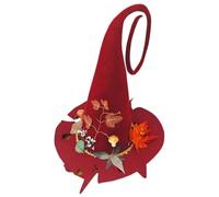 Generisch Red Leaves Witch Hat Felt Party Headband Set | Pointed Halloween witch hat. Suitable for children, indoors in the room, on the balcony, on holidays, outdoors on the