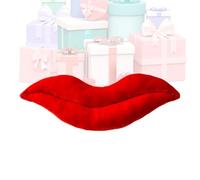 Generisch Red Pillows - 3D Lip Shape Soft Decorative Velvet | Romantic Pillow | Valentine's Day Sofa Bed Living Room Bedroom Armchair Home Textile Plush Mouth Gift