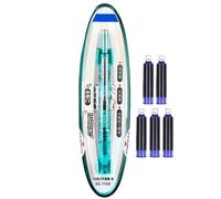 Generisch Refillable Fountain Pen - Writing Instrument for School & Study, Automatic Fountain Pen with 0.38 mm Nib and 5 Ink Cartridges for and School Books