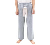 Generisch Reha Trousers Men's Patient Trousers Training Trousers with Opening Front and Back Pyjama Bottoms Soft Comfortable Lounge Trousers Care Trousers Open Trouser House Trousers Leisure Trousers