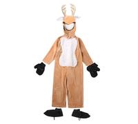 Generisch Reindeer Costume for Christmas, Children's Reindeer Animal Cosplay Clothing, Soft Jumpsuit Outfit for Winter Party, Birthday, Stage Performance, Theatre, 3-13 Years