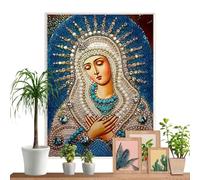 Generisch Religious Diamond Art - Our Lady | Frameless Lady Dots Art, Mosaic Canvas with Drilling Tools for Wall Decoration Spa Hotel Handmade Craft Gift, Christian