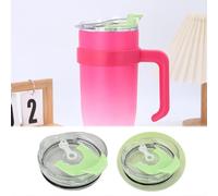 Generisch Replacement Lid for Large 40 Cups with Practical Drinking Cap Straw Opening (Green, 10 x 9.2 cm)