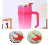 Generisch Replacement Lid for Large 40 Cups with Practical Drinking Cap Straw Opening (Red, 10 x 9.2 cm)