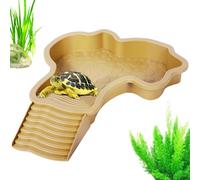 Generisch Reptile Water Basin, Turtle Bath Tub, Turtle Bath with Ladder, Turtle Tank for Turtles and Amphibians, Accessories for the Habitat of Reptiles