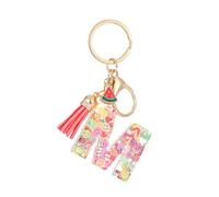 Generisch Resin 26 Letter Keychain with Watermelon Tassel Creative Keyring Bobble, m, One Size