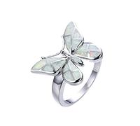 Generisch Retro Colour Butterfly Shape Cubic Zirconia Rings Women Full Butterflies Women's Jewellery Diamond Rings for Women Size 5 Rings Open, 5, Metal, No Gemstone