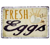 Generisch Retro tin sign, fresh eggs, decorative chicken coop sign, 30 x 20 cm