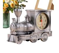 Generisch Retro Train Table Clock, Battery Operated Ornament in the Shape of a Train, Vintage Battery Operated Funny Alarm Clock for Bedroom, Living Room, Bookcase, Student Room, Apartment and