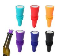 Generisch Reusable Wine Stopper, Set of 6 Caps for Wine Bottles, Bottle Stopper for Preservation, for Kitchen, Party, Celebration, Wedding, Drinks such as Champagne Beer