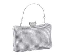 Generisch Rhinestone Clutch - Sparkly Formal Handbag | Wedding Clutch Bag with Chain and Handle - for Party, Prom, Banquet, Ceremony, Date, Engagement, silver, Siehe Beschreibung