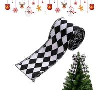 Generisch Ribbon Black and White - DIY Home Decoration, Holiday Gift Ribbons, for Fireplace, Stairs, Tables, Doors, Porches, Wedding, Party, Guest , Scrapbooking