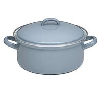 Generisch Riess 0130-065 Casserole Dish with Lid 20, Classic Pure Grey, Diameter 20 cm, Capacity 2.0 Litres, Height 13.6 cm, Light Grey, 1.297 kg, 27.4 x 21.8 x 13.6 cm