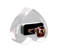 Generisch Ring Holder - Acrylic Jewellery Stand with Black Velvet | Clear Ring Stand Holder | Heart Shape Ring Display Case | Wedding Ring Display Holder | Ring Storage for Marriage Proposal and