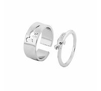 Generisch Ring Iron Engagement Couple Ring Hollow Dinosaur Creative Rings Rings With Blue Stones, A, Metal, No Gemstone