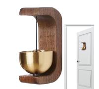 Generisch Ring When Opening the Door, Wooden Chime - Brass with Magnet and Adhesive Attachment for Security Alarm Suitable for Home Sliding Door Iron Door Restaurant and as a